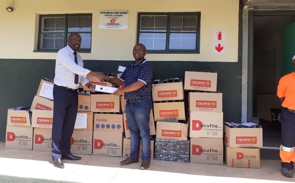 Grindrod donate boxes of lever arch files 