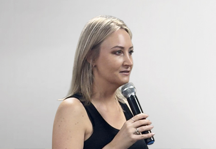 Jes Foord addresses staff on courage, support, and accountability